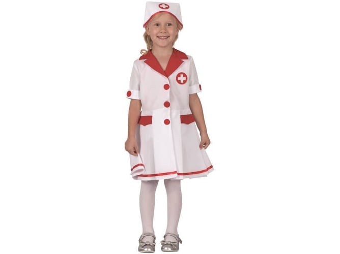Disfraz de Niña DISFRAZZES Enfermera Blanca Y Roja (Talla: 7 a 9 años)