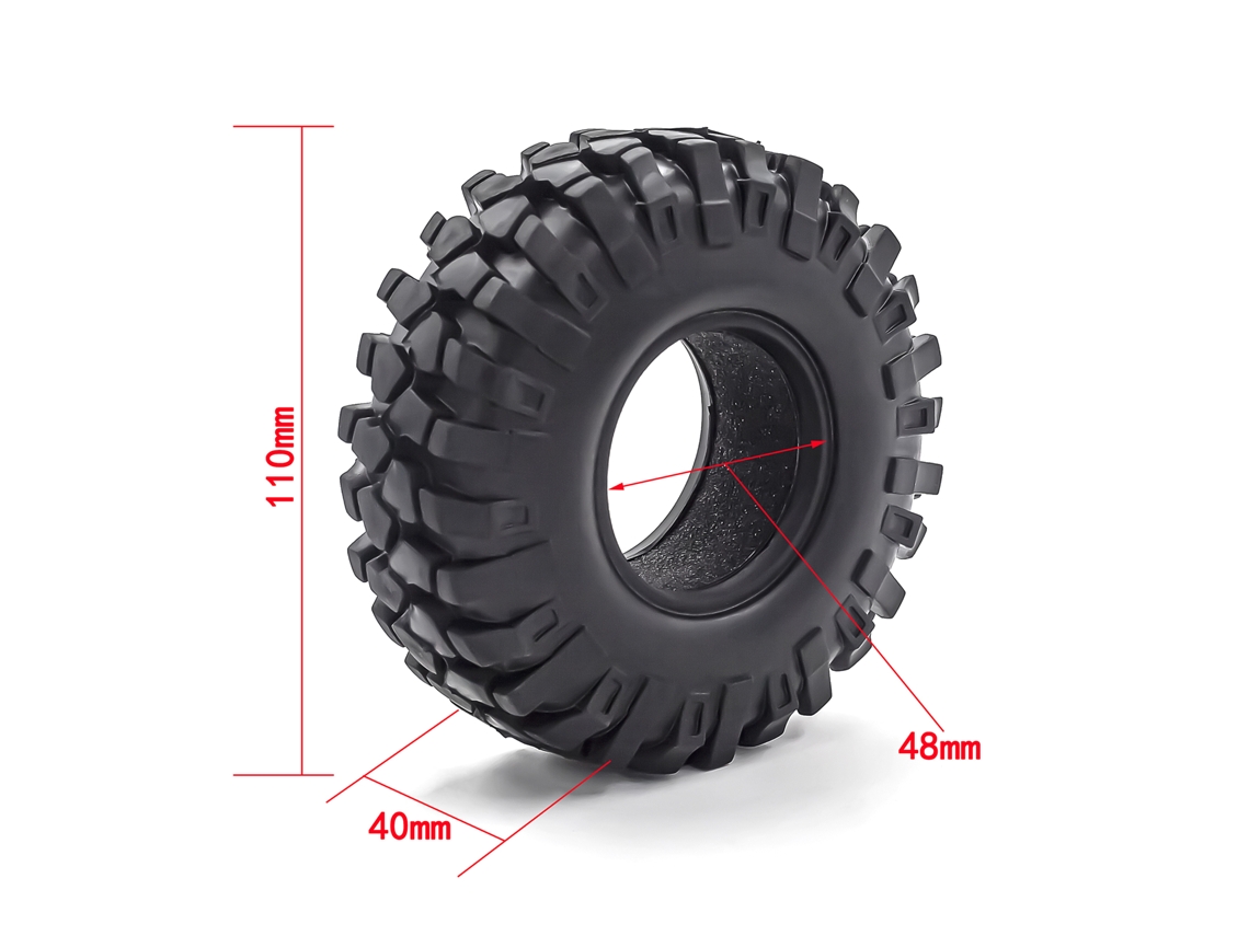 Pneus Mali Drunk para RC Crawler 1.9 Polegadas 4 peças para TRX4 SCX10 90046 90047 CC01 RC Car