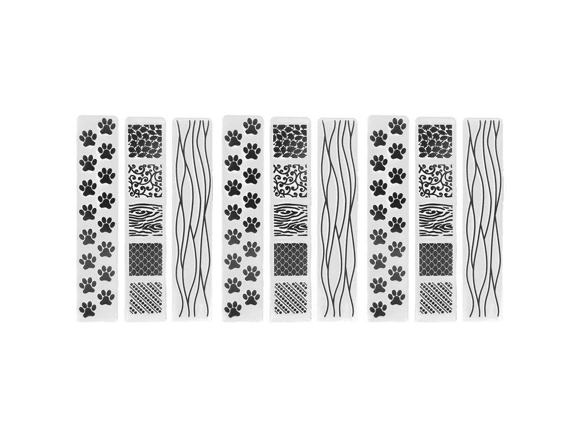Plantillas de relieve de plástico para hacer tarjetas, álbumes de recortes y manualidades.