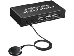 Conmutador Kvm 2 En 1 Para Ordenador Con Puertos Displayport 1, 2 Y 3 De 8k A 30 Hz.