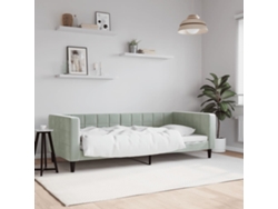 Sofá Cama Sin Colchón Terciopelo Gris Claro 90x200 Cm