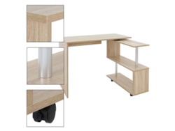 Escritorio Con Cuatro Ruedas 150X88X75 cm Natural Mdf ML-DESIGN