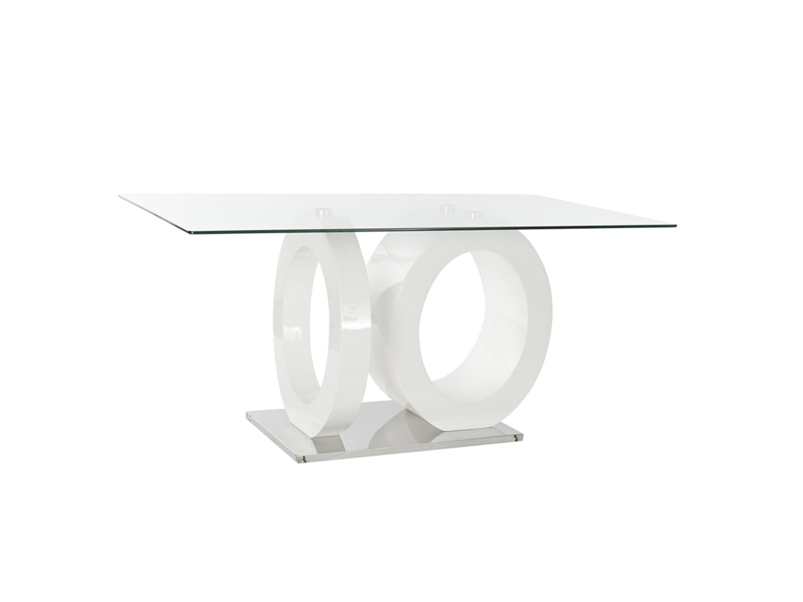 Mesa Comedor Cristal Mdf Blanco 160x90x75cm