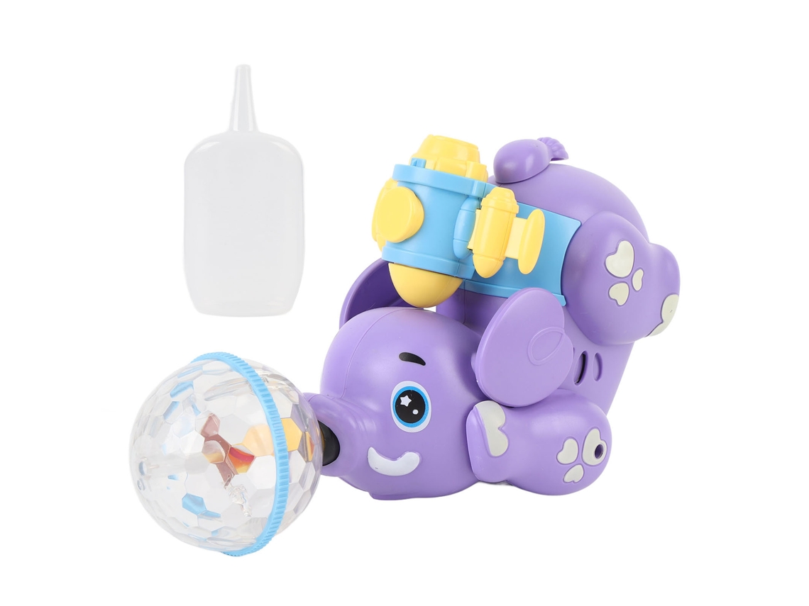 Ats-juguete Elefante Eléctrico Con Luz Y Música, Pelota Giratsoria 360 Grados Y Spray, Juguete Infantil Morado