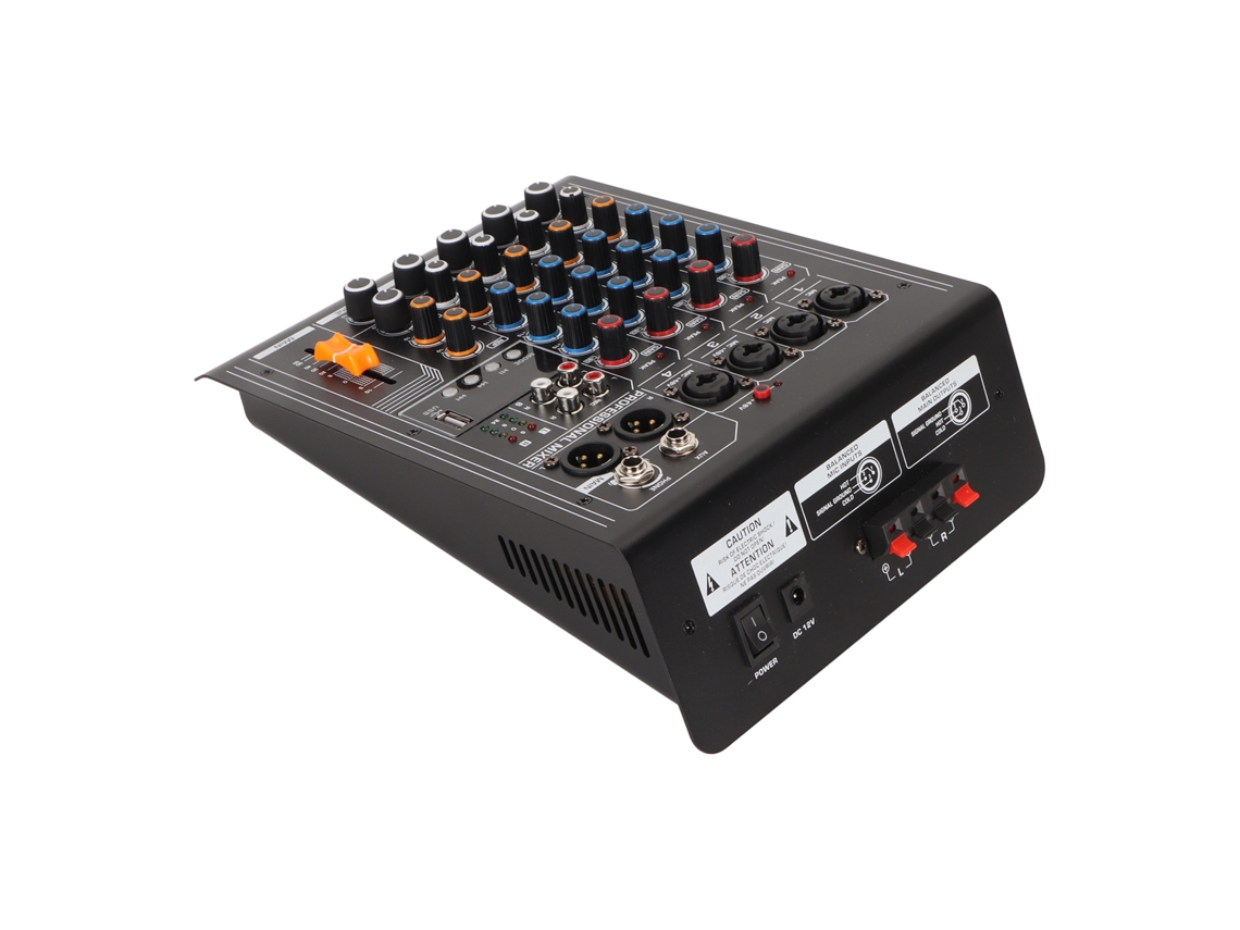 Mezclador Profesional (4 Canales con USB y Amplificador)