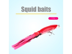 Danu26-señuelo De Calamar 24cm/40g Imitación Real Bait Anzuelo Doble Pesca Crankbait Lure Rosa Rojo