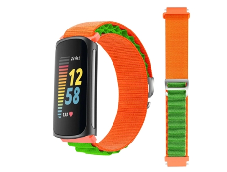 Correa Loop Alpine para Fitbit by Google Charge 5 Naranja y Verde