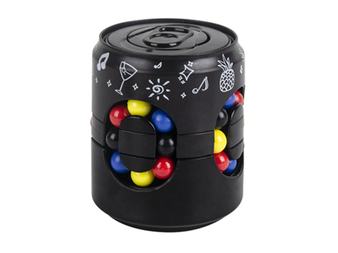 Ats-juguete De Rotación Lata De Frijoles Para Aliviar El Estrés Spinner Puzzle Educativo Sensorial Para Niños Negro
