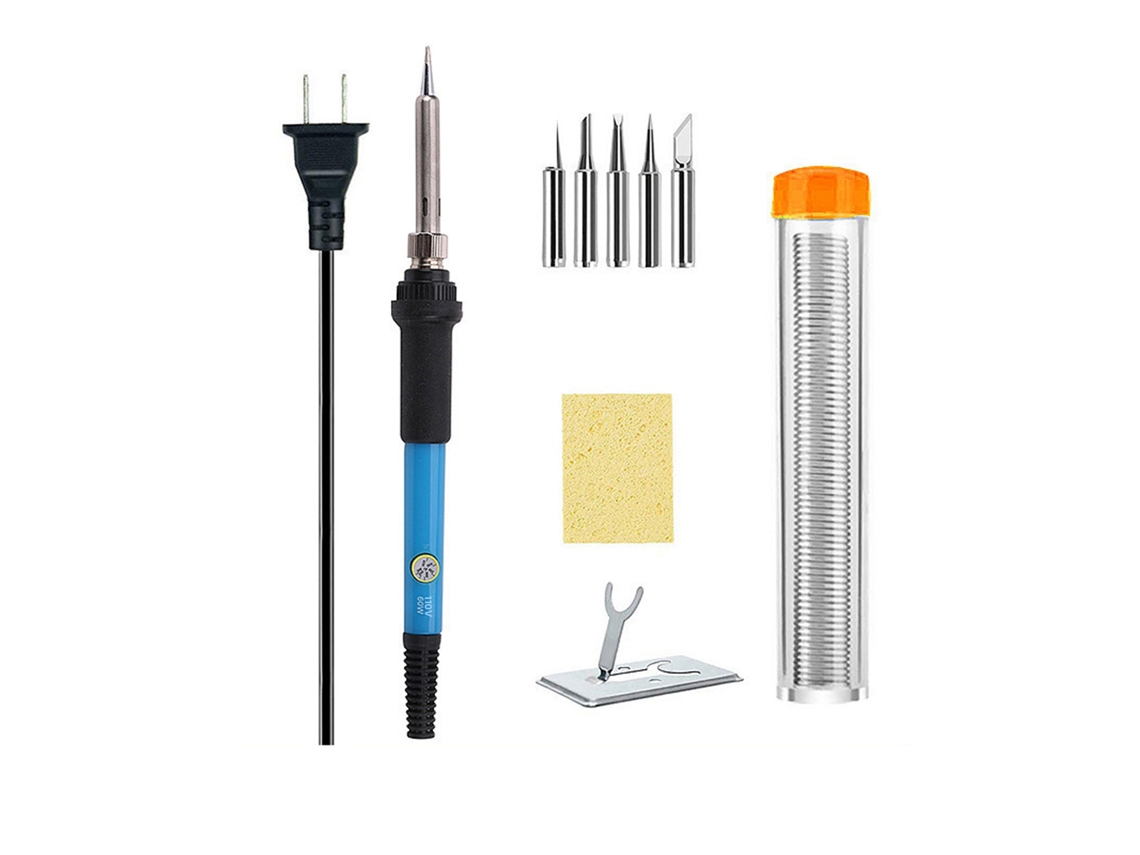Soldador Eléctrico Con Kit De Temperatura Ajustable Y 5 Puntas De Soldadura.