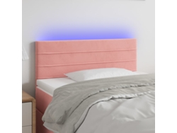 Cabecero Con Led De Terciopelo Rosa 100x5x78/88 Cm