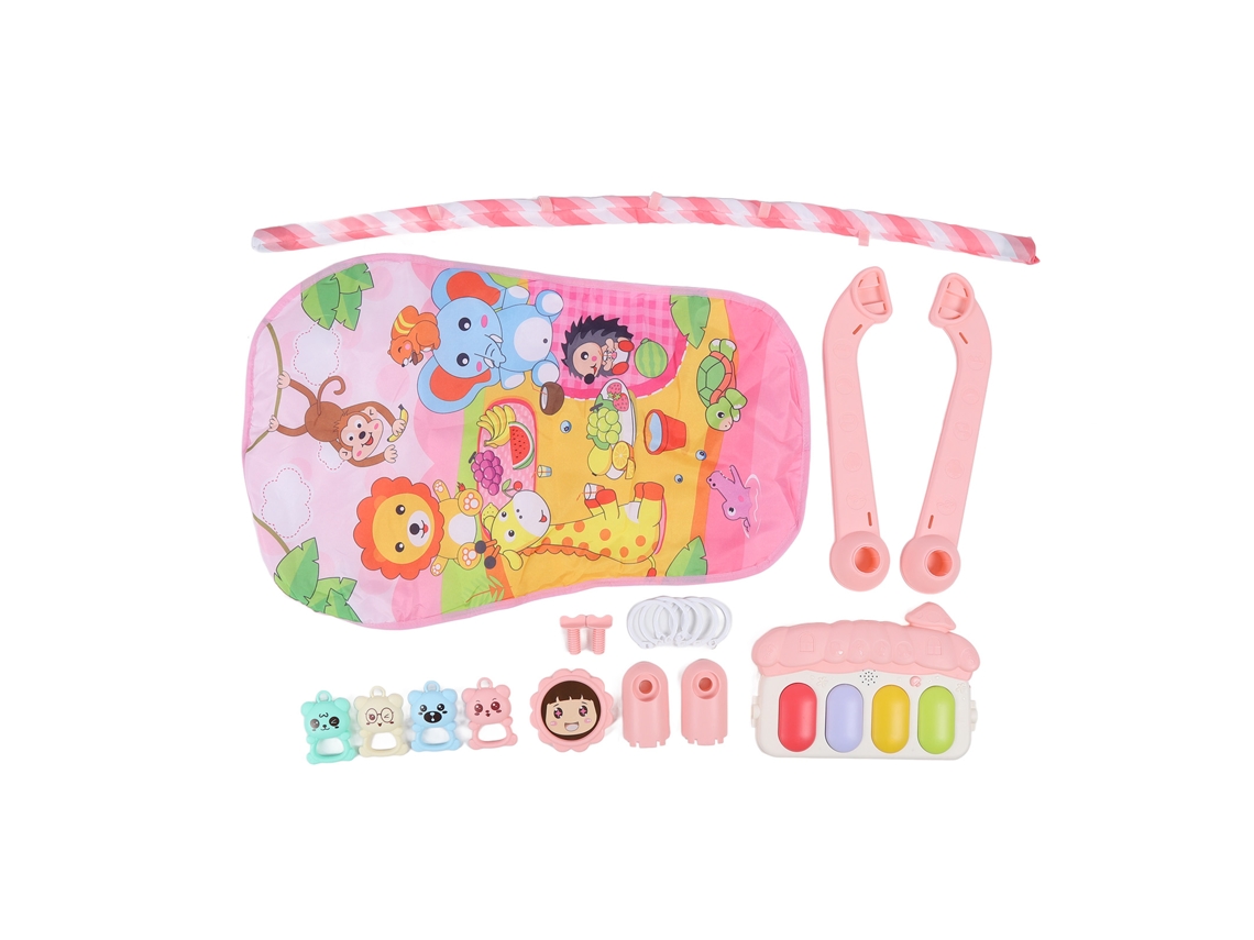 Bj-gimnasio Piano Para Bebê Com Colchão Musical De Jogo Multifuncional Para Bebês, Tapete De Atividade Rosa
