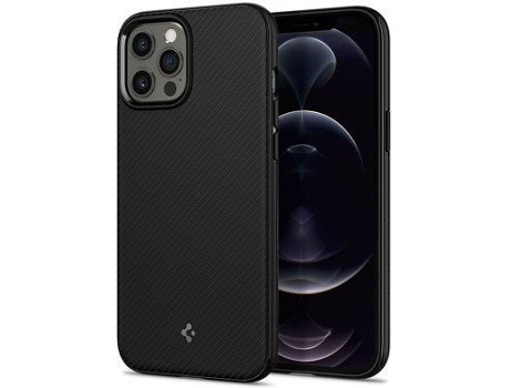 Carcasa Apple SPIGEN iPhone 12, 12 Pro Rígida Negro
