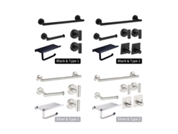 Kit de accesorios de baño de acero inoxidable de 7 piezas para montaje en pared