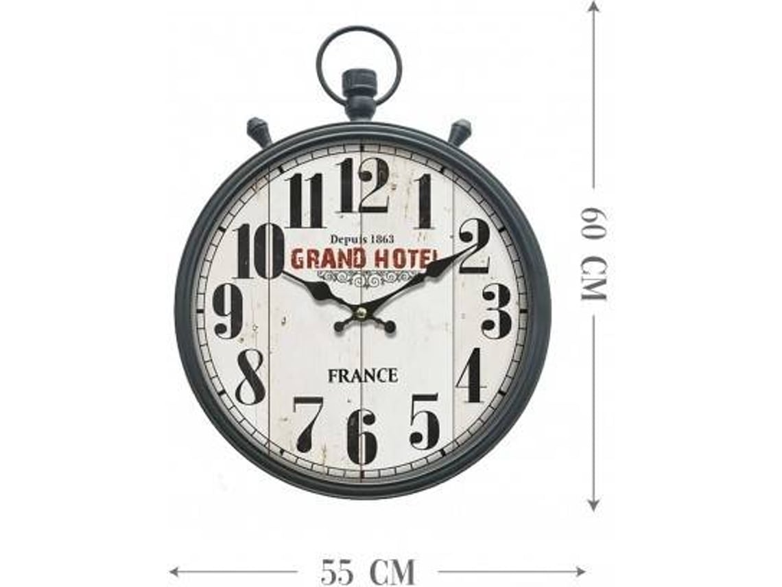 Reloj HOGAR Y MÁS Pared Grande Vintage (metal)