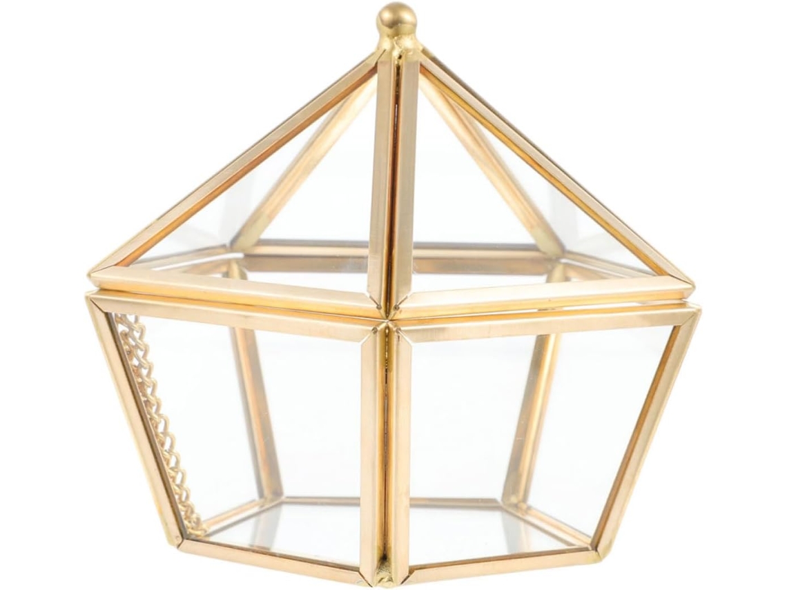 Organizador De Joyas De Cristal Delicado: Caja De Forma Elegante Y Única Para El Hogar Y El Dormitorio.