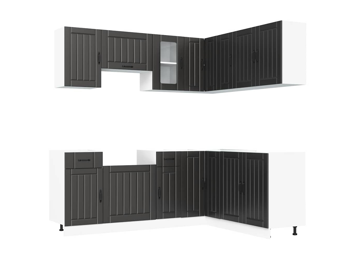 Juego de gabinetes de cocina de 11 piezas Kalmar Black EXCLUSIVO DE LA CASA