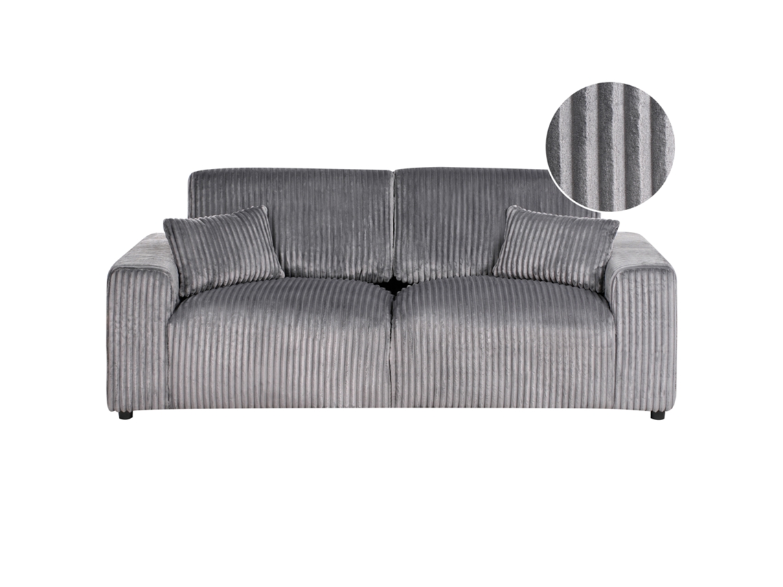 Sofá Beliani Sandora de 3 plazas en gris 216x98x87