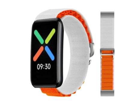 Correa Loop Alpine para Oppo Watch Free Blanco y Naranja
