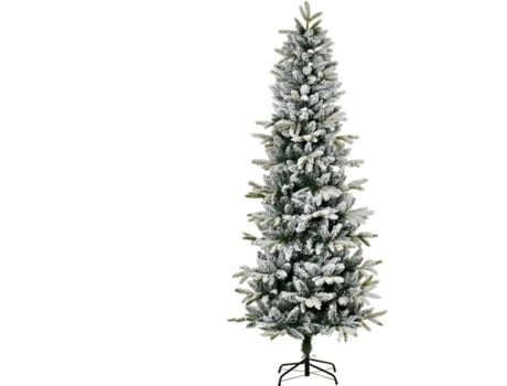 Homcom 210 Cm nevado artificial con 784 puntas rama y soporte acero decoración navideña para interiores ø70x210 verde 830358 105x210