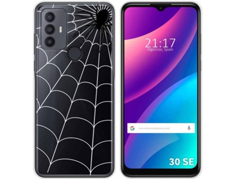 Carcasa para TCL 30 SE TUMUNDOSMARTPHONE Dibujos Transparente Araña Multicolor