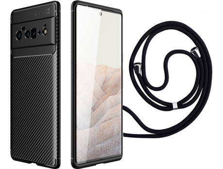 Funda Google Pixel 6 Pro Rugged Carbon con Collar Negro