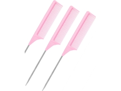 Peines para ratas resistentes al calor con punta de acero al carbono y punta de acero inoxidable (rosa)