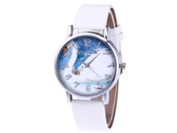 Relógio feminino de quartzo com pulseira de liga vazada da moda para Lvpai (Prata Branca)