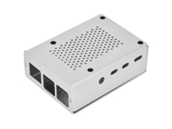 2026as-Caja Aluminio para Raspberry Pi 4 Modelo B con soporte disipador de calor Plata
