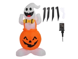 Decoración Hinchable Calabaza Fantasma Halloween Con Luz Led 4.1ft Plug Ee.uu. 100‑240v