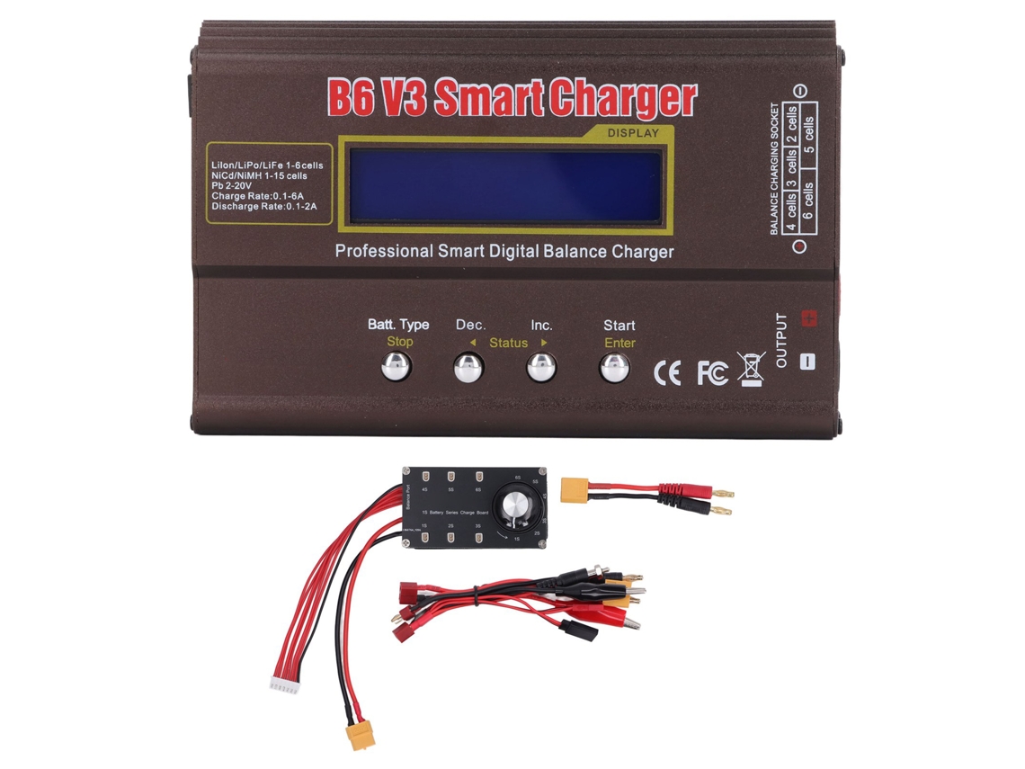 Adaptador De Carga De Batería Balanceada Con Placa De Carga Serial Inteligente De 6 Vías