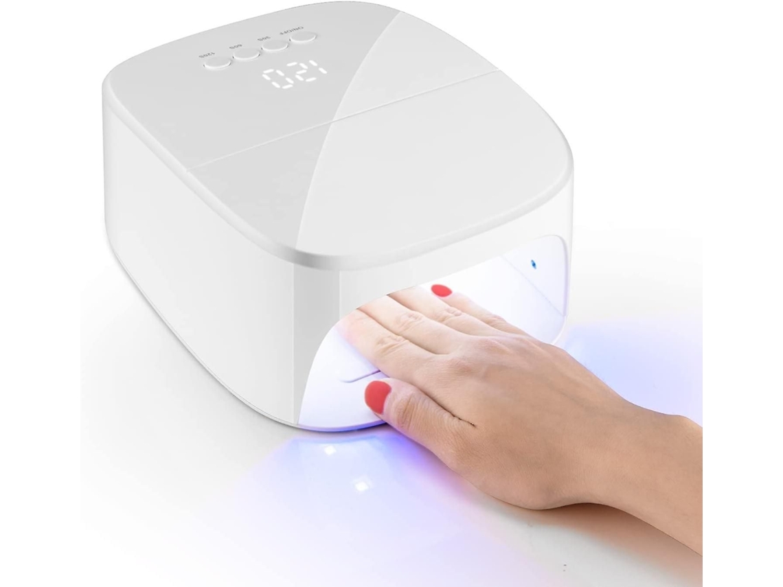 Lámpara de uñas de gel blanca de 60 W LED UV, herramienta profesional de secado con 3 temporizadores Se GOKOCO