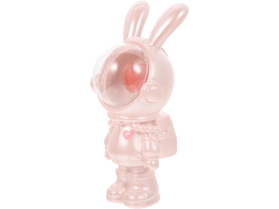 Adorno Luminoso De Conejo Espacial Kichouse En Resina Rosa, Delicada Escultura De Conejo Para Decoración De Oficina Y