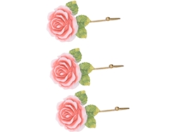 Ganchos De Pared De Resina Con Forma De Rosa, Juego De 3, Para Llaves Y Artículos Que Ahorran Espacio En El Dormitorio