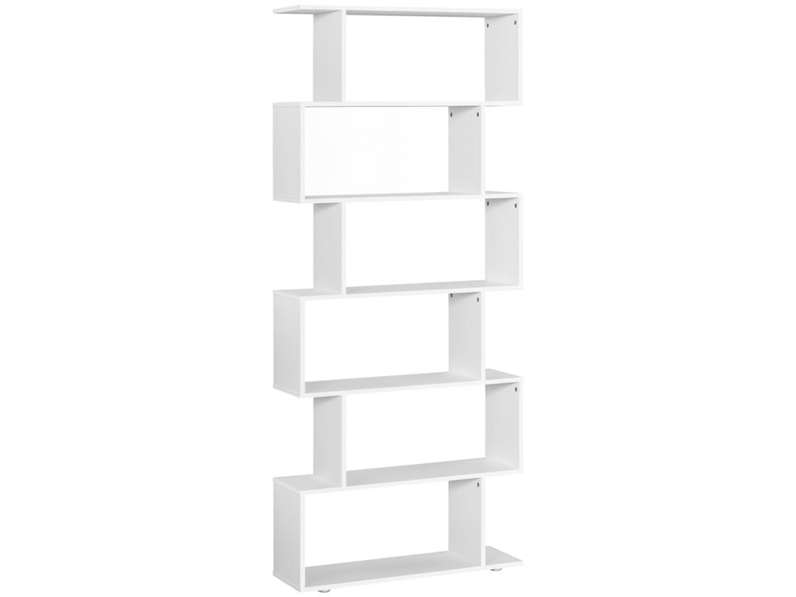 VPMKP - Librería Homcom De 6 Baldas, Tamaño S, 80x24x191 Cm, Blanca.