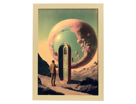 NACNIC Poster Algodón De Azúcar En Estilo Surrealismo Cinematográfico Ilustraciones Y Grabados De Historieta Abstracta Y Artística A4 Marcos Madera...