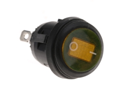 10 Interruptores Basculantes Redondos Impermeables Con Led, 12 V Cc, 3 Pines, 20 Mm, Color Amarillo.