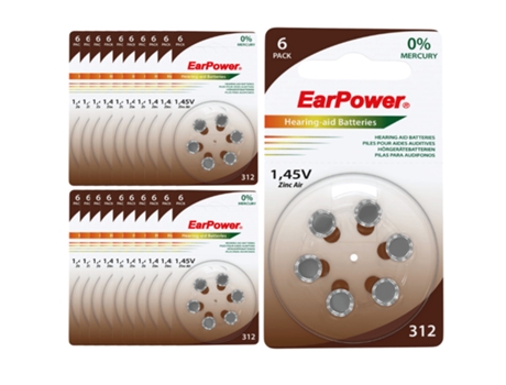 Pilas Para Audfonos Earpower A312 20 Inserciones