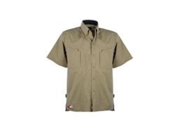 Ropa camisa hawaii beig m/corta t/  l v084