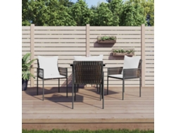 Sillas de jardín con cojines (4 unidades, 54 x 61 x 83 cm, mimbre marrón, PE, DKD, decoración del hogar)