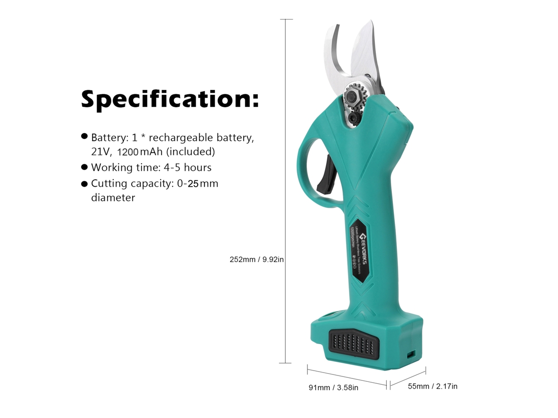 Tijeras Eléctricas Inalámbricas De 21 V Para Podar Árboles Frutales, Bonsáis, Ramas Y Herramientas De Jardinería.