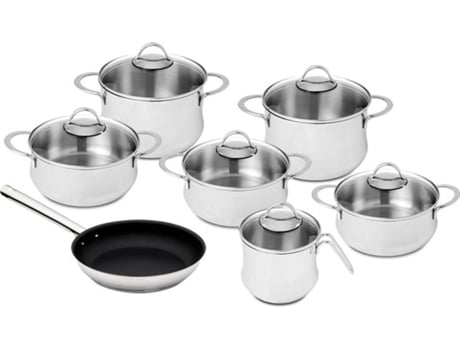 Batería de Cocina SILAMPOS Monsaraz Glass (7 piezas)
