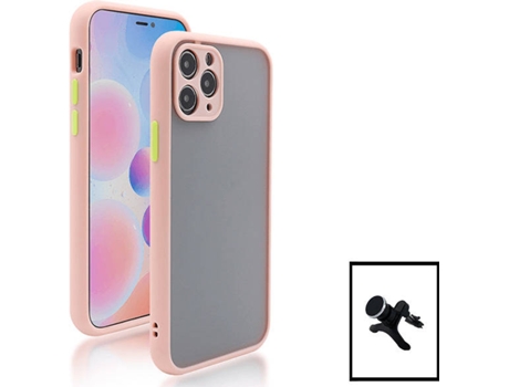 Kit Funda Anti-Choque Cámara Protection y Soporte Magnético Reforzado de Coche Apple iPhone 13 Mini PHONECARE Rosa