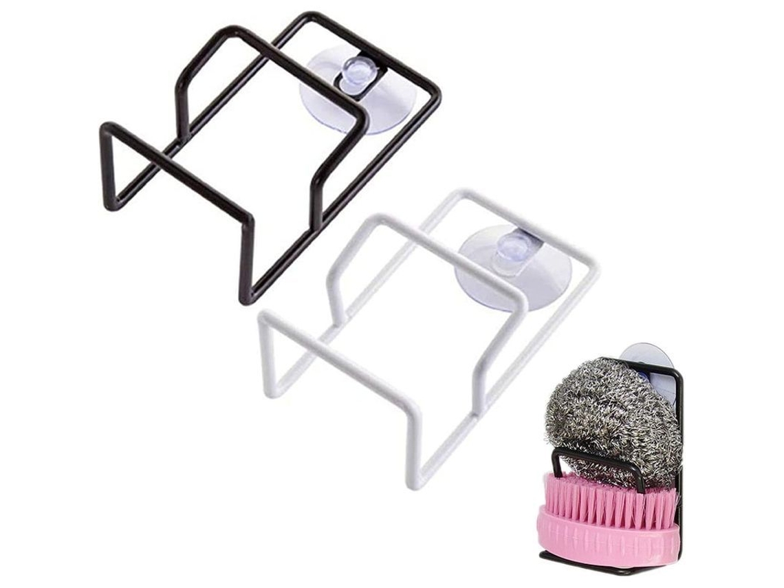 Soporte Para Esponjas De Cocina Con 2 Piezas, Montaje Con Ventosa, Resistente A La Corrosión Y Práctico Para Usar En El Fregadero.