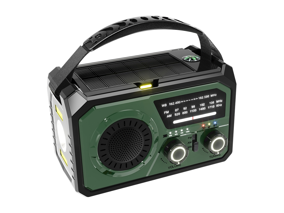 Radio portátil de 16000 mAh AM/FM/WB NOAA con linterna LED, lámpara de lectura y alarma SOS. Ideal para emergencias y supervivencia al aire libre. Viewleaf