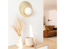 LEDKIA Aplique de Pared de Metal y Cristal Becquer Dorado