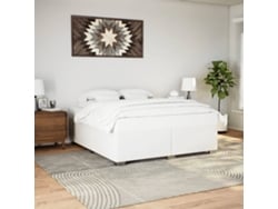 Estructura De Cama Sin Colchón Cuero Sintético Blanco 180x200cm