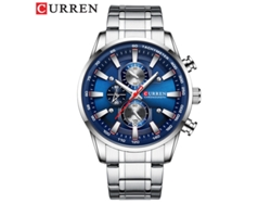 Reloj De Pulsera Moderno Para Hombre (azul Plateado) Resistente Al Agua, Con Seis Manecillas Multifuncionales Y Correa De Acero Inoxidable.