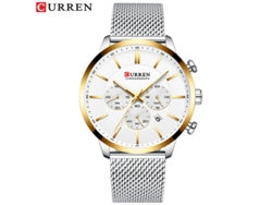 Reloj De Cuarzo Impermeable Para Hombre (plateado Y Dorado), Correa Milanesa De Seis Agujas, Indicador De Fecha.