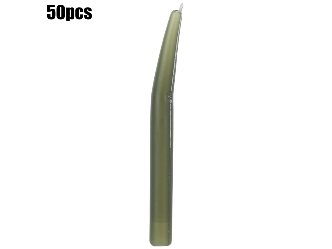 50pcs Mangueira De Pesca De Carpa Em Silicone Ecológico Verde Escuro Com Manga De Gancho Para Pesca Ao Ar Livre