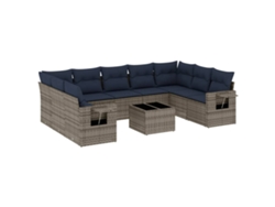 Maison Exclusive - Conjunto De Sofá De Jardín De 10 Piezas Con Cojines, Poliratán Gris